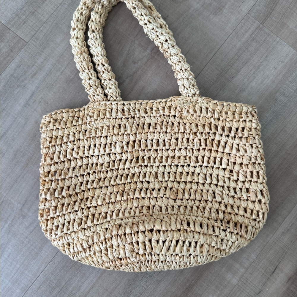 Jenni Kayne Cream Woven Mini Tote